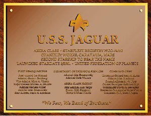 USS Jaguar Commissioning Plaque - Akira Class